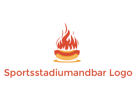 sizzling flame on hot dog Logo