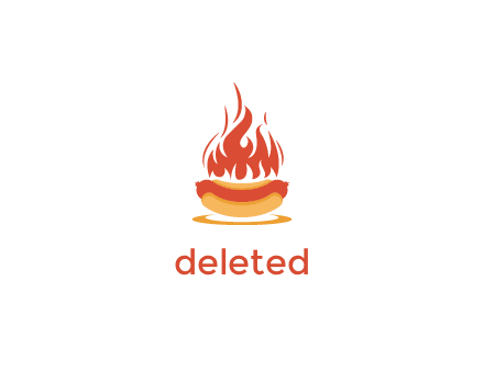 sizzling flame on hot dog Logo