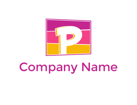 Letter P in square logo