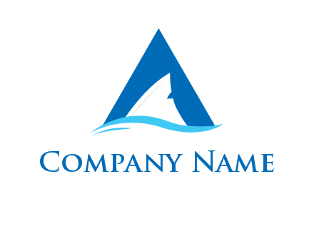 shark incorporate in letter A logo