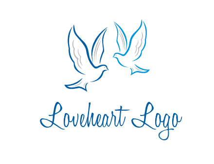 outline of doves facing each other animal logo