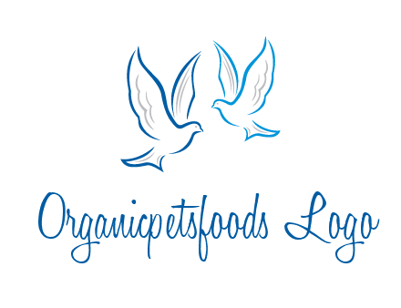 outline of doves facing each other animal logo