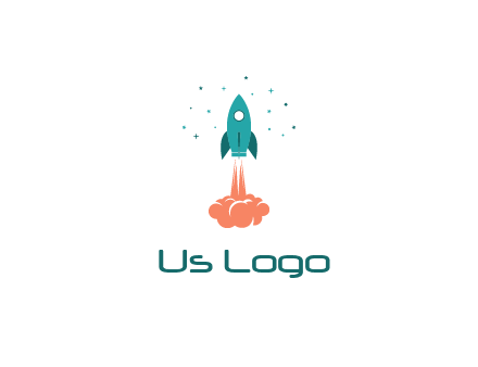 spacecraft taking off logo