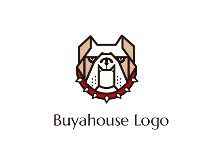 geometrical bulldog logo