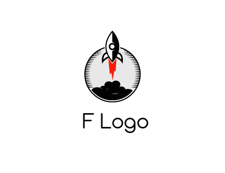 rocket launching logo