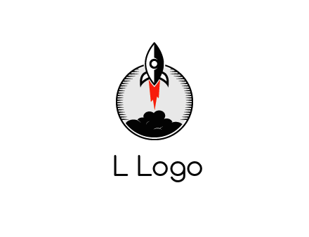 rocket launching logo