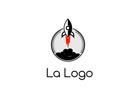 rocket launching logo