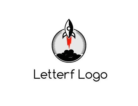 rocket launching logo