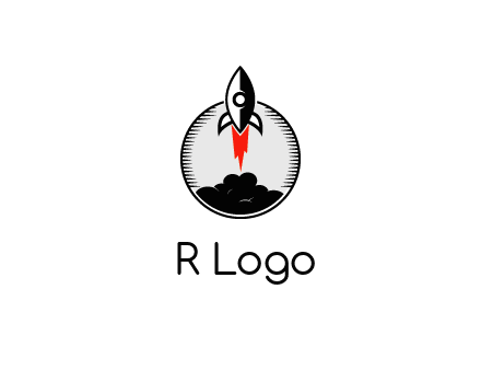 rocket launching logo