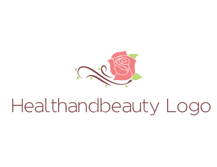 floral design logo with rose illustation