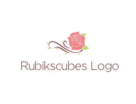 floral design logo with rose illustation