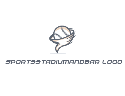 baseball in a tornado logo