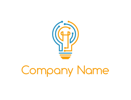 IT logo with circuit cables forming a light bulb