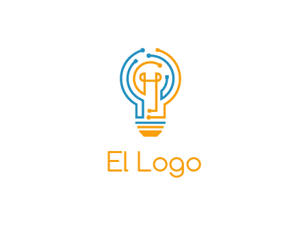 IT logo with circuit cables forming a light bulb