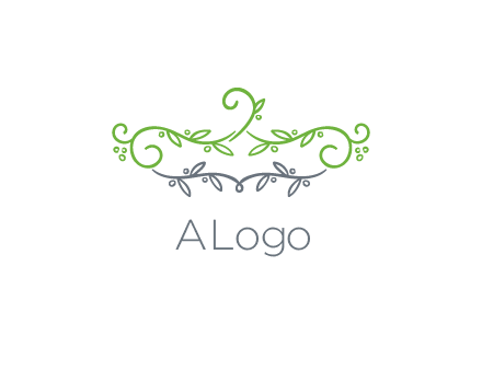 floral design logo with vines