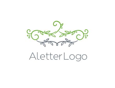 floral design logo with vines