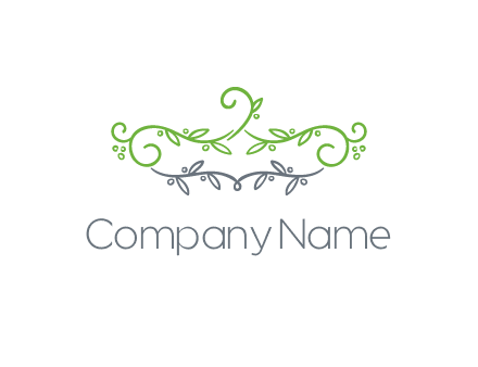 floral design logo with vines