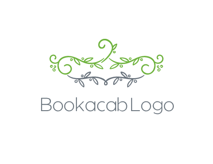 floral design logo with vines