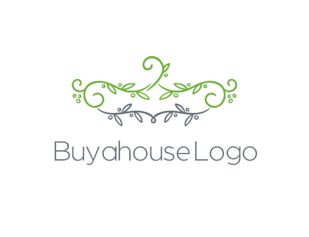 floral design logo with vines