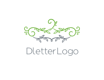 floral design logo with vines