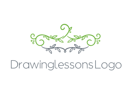 floral design logo with vines