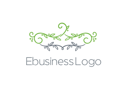 floral design logo with vines