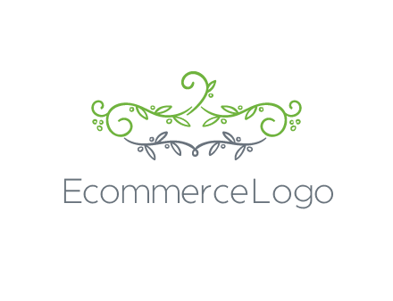 floral design logo with vines