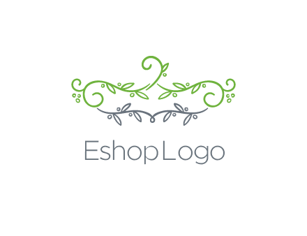 floral design logo with vines