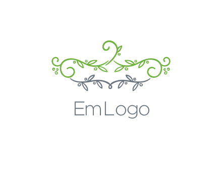 floral design logo with vines