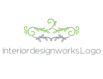 floral design logo with vines