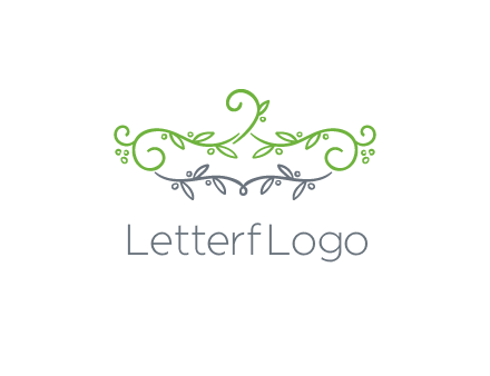 floral design logo with vines