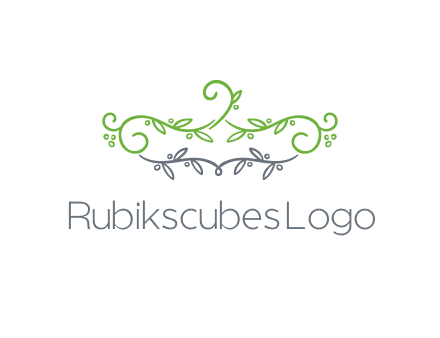 floral design logo with vines