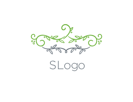 floral design logo with vines