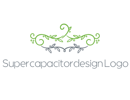 floral design logo with vines