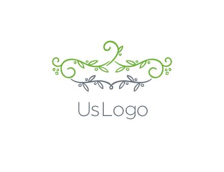 floral design logo with vines