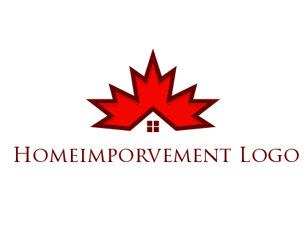 Canadian real estate logo with a house inside a maple leaf