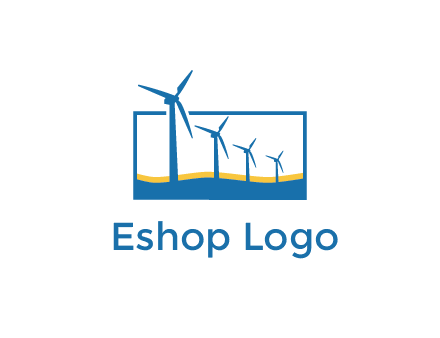 renewable energy logo showcasing windmills