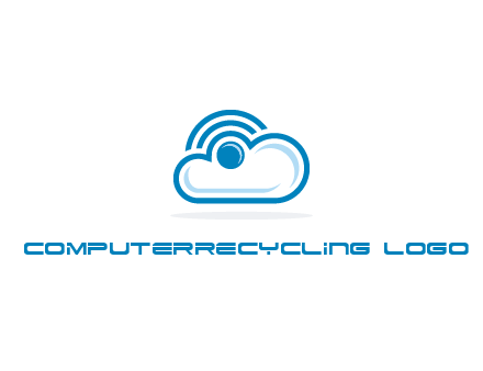 cloud with a connectivity or WiFi icon for cloud computing or storage logo