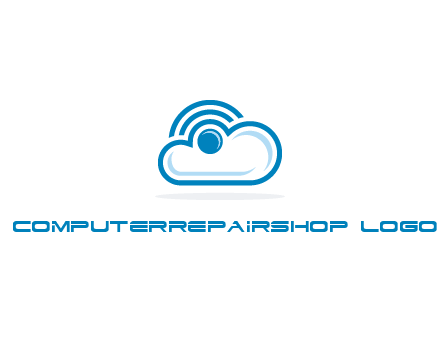 cloud with a connectivity or WiFi icon for cloud computing or storage logo