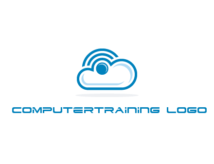 cloud with a connectivity or WiFi icon for cloud computing or storage logo