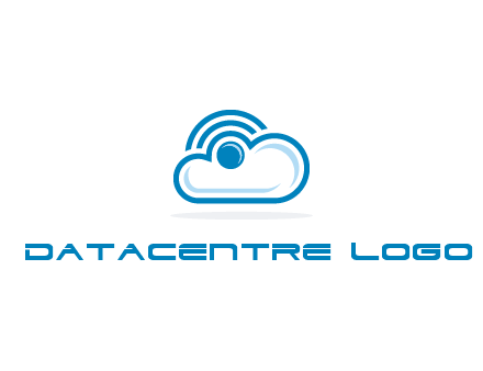 cloud with a connectivity or WiFi icon for cloud computing or storage logo