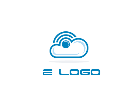 cloud with a connectivity or WiFi icon for cloud computing or storage logo