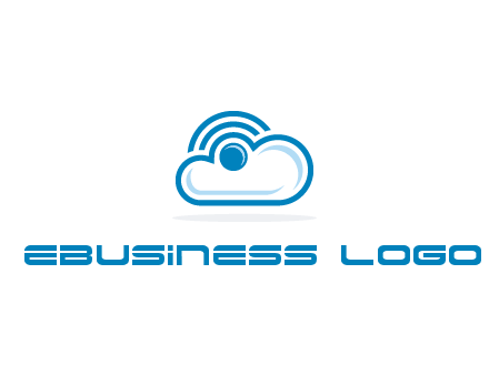 cloud with a connectivity or WiFi icon for cloud computing or storage logo