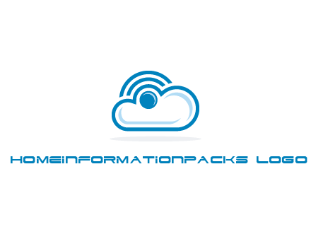 cloud with a connectivity or WiFi icon for cloud computing or storage logo