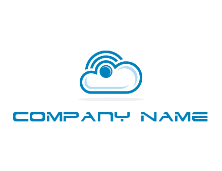 cloud with a connectivity or WiFi icon for cloud computing or storage logo