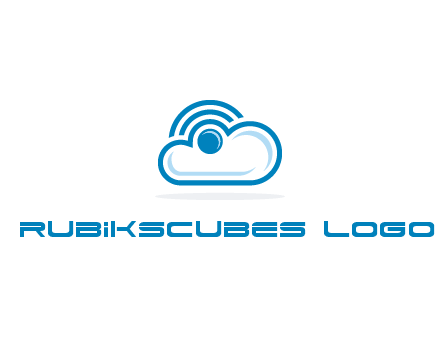 cloud with a connectivity or WiFi icon for cloud computing or storage logo