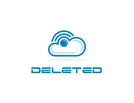 cloud with a connectivity or WiFi icon for cloud computing or storage logo