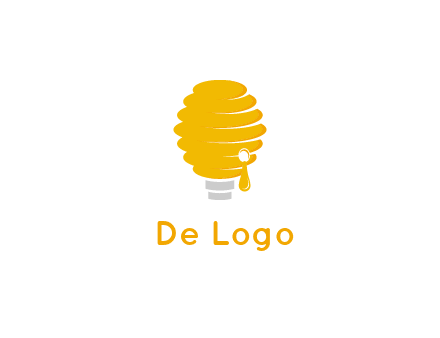 light bulb shaped like a beehive logo