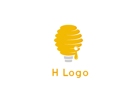 light bulb shaped like a beehive logo