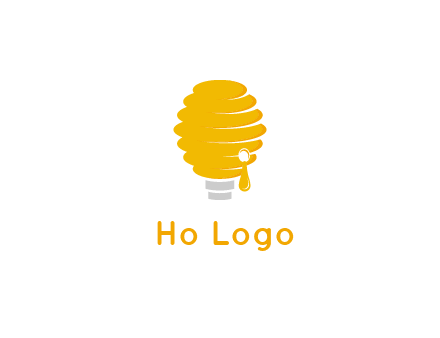 light bulb shaped like a beehive logo